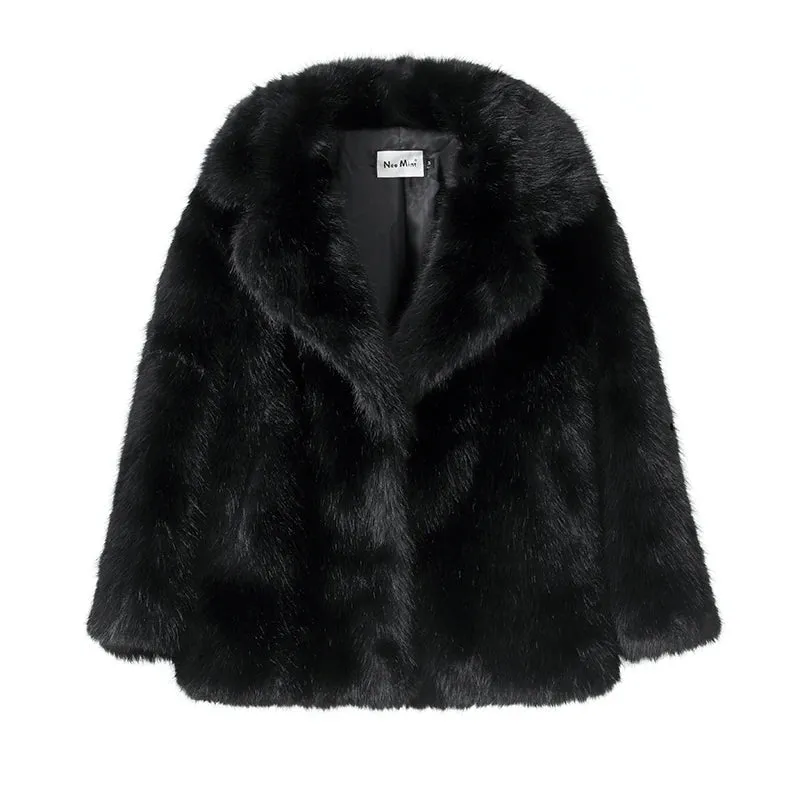 Neo Mint Women Winter 2024 High Quality Luxury Faux Fur Coat Thicken Warm Overcoat Outerwear Hot Girls Solid Long Fox Fur Jacket
