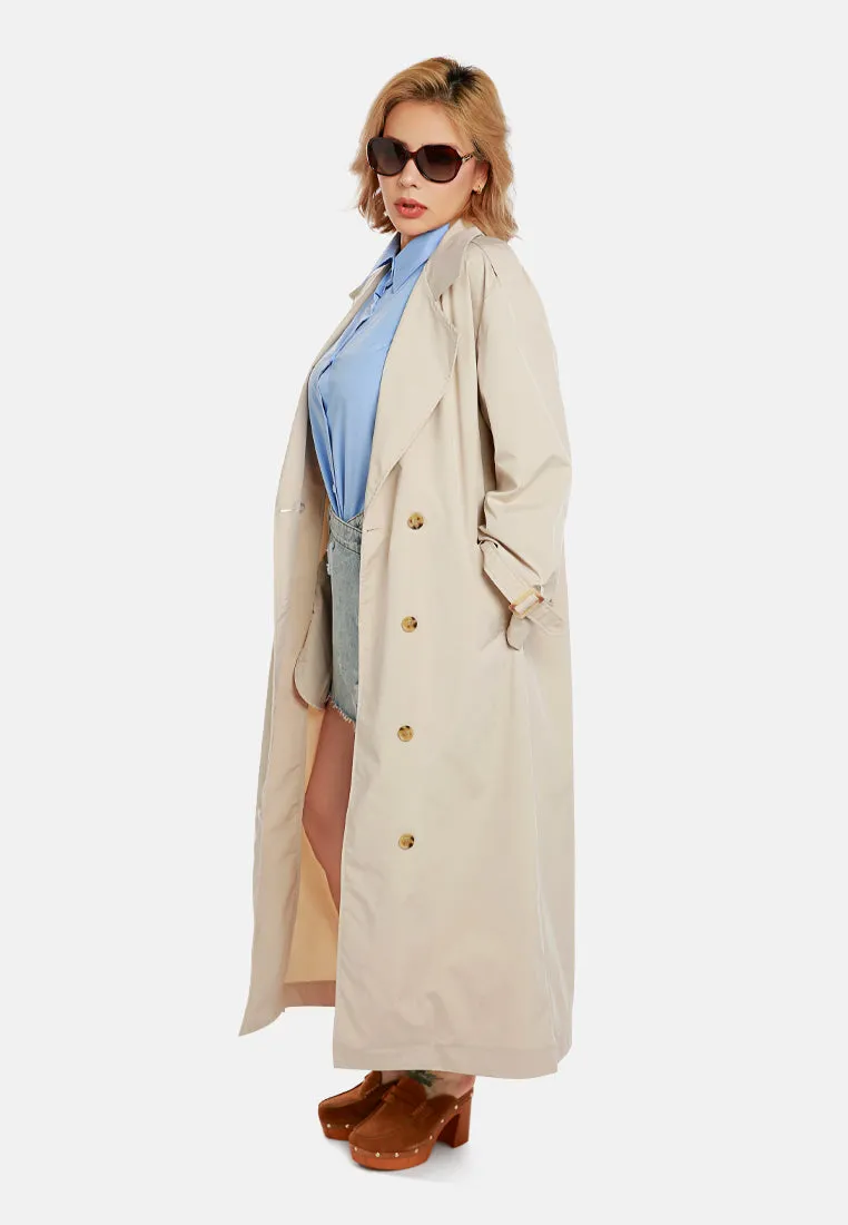 Notched Double Breasted Trench coat By RUW