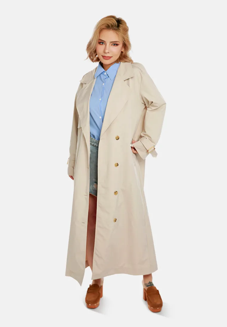 Notched Double Breasted Trench coat By RUW