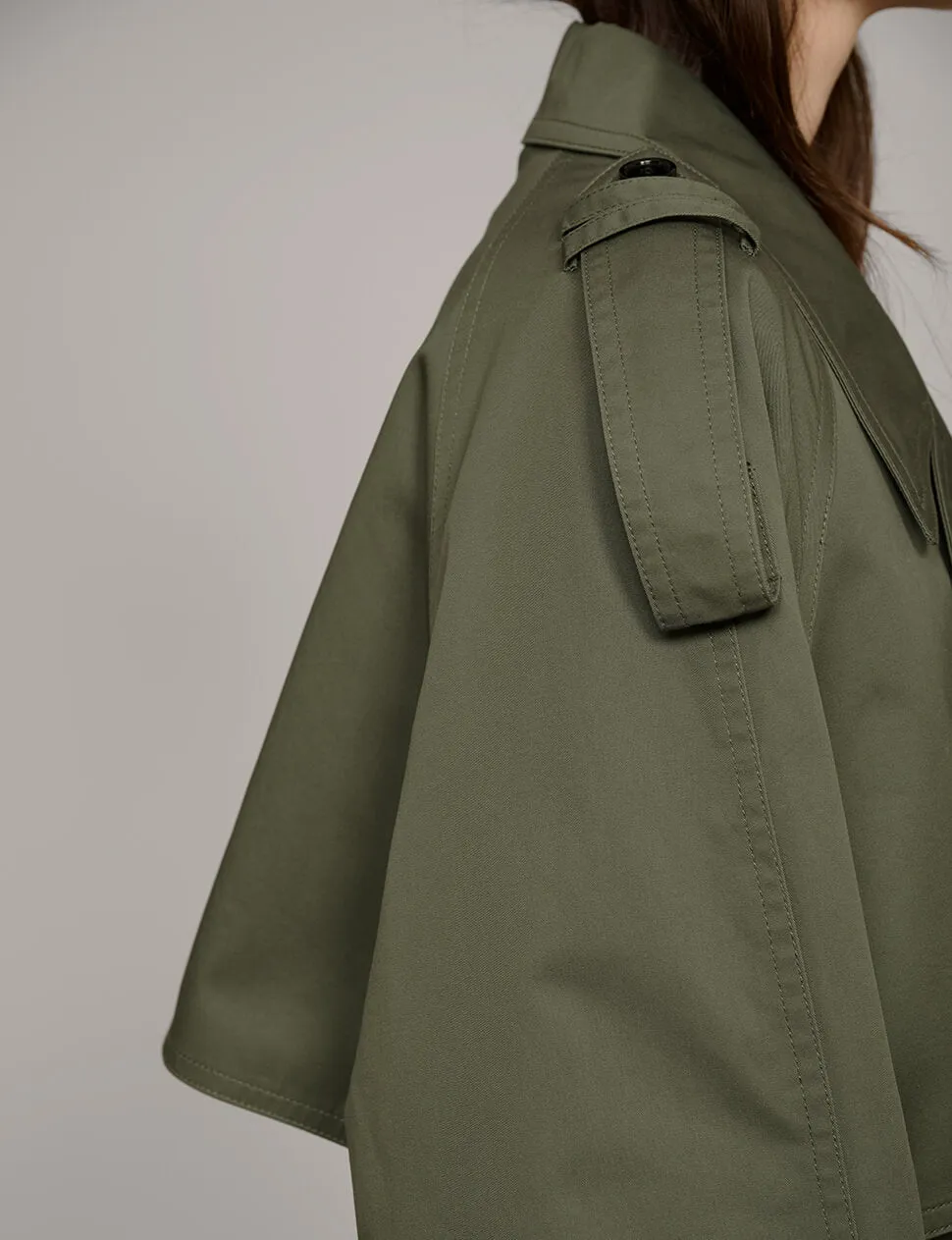 Olive Oversized Trench Jacket