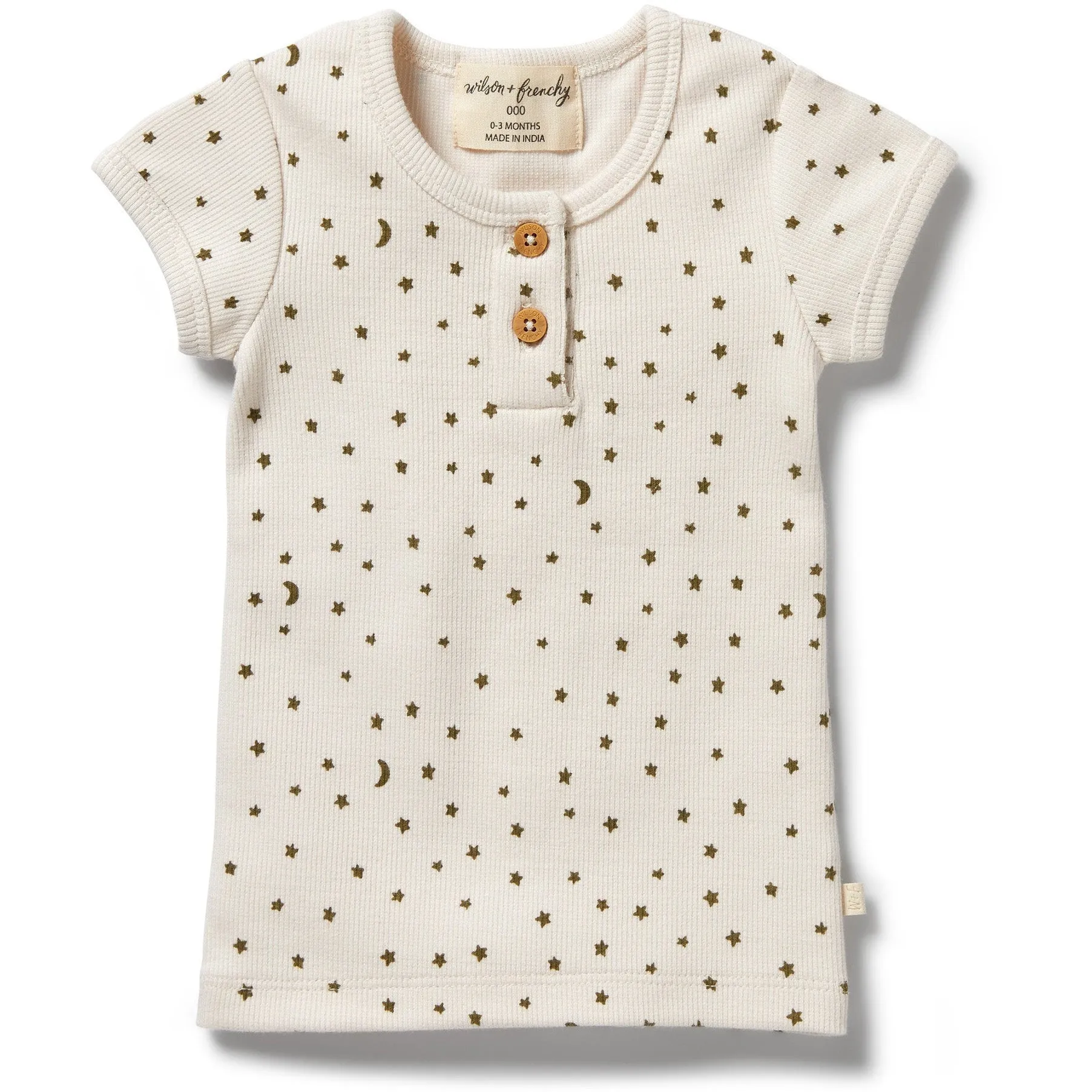 Organic Rib Henley Tee- Chasing the Moon