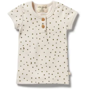 Organic Rib Henley Tee- Chasing the Moon