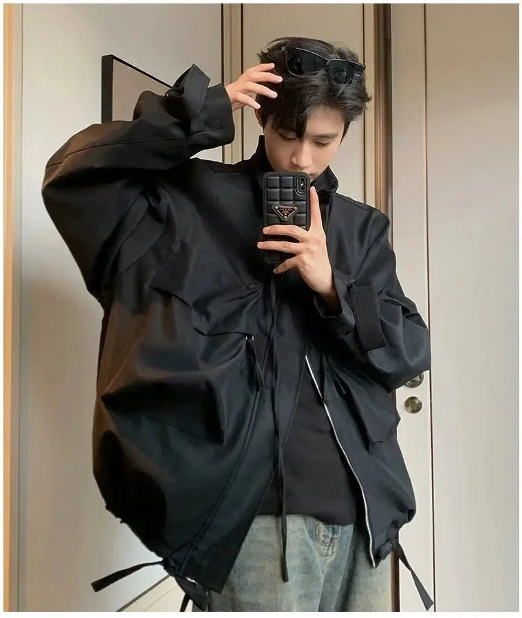 Oversized Multi-Pocket Zipped Outdoor Jacket