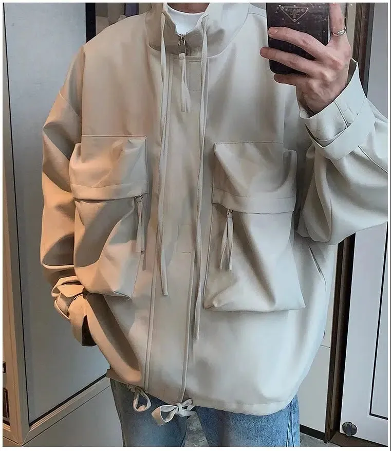 Oversized Multi-Pocket Zipped Outdoor Jacket