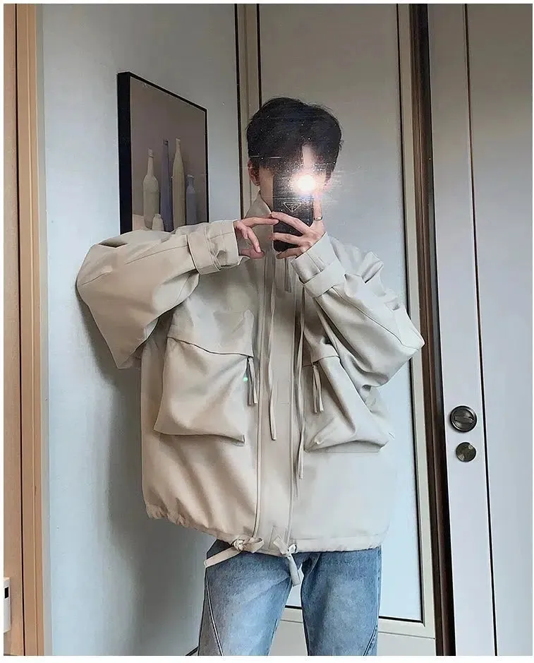 Oversized Multi-Pocket Zipped Outdoor Jacket