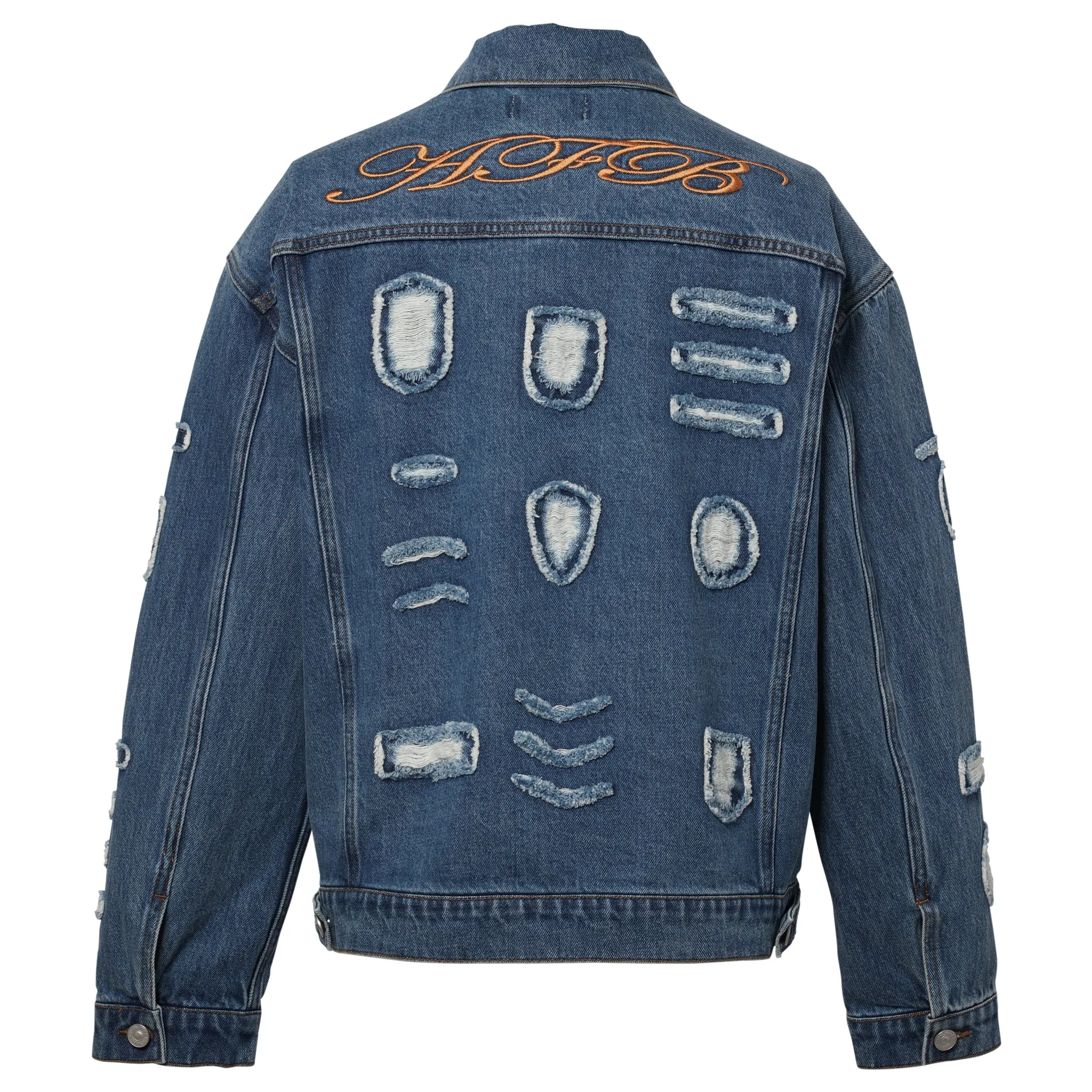 OVERSIZED PATCHED DENIM JACKET / BLUE