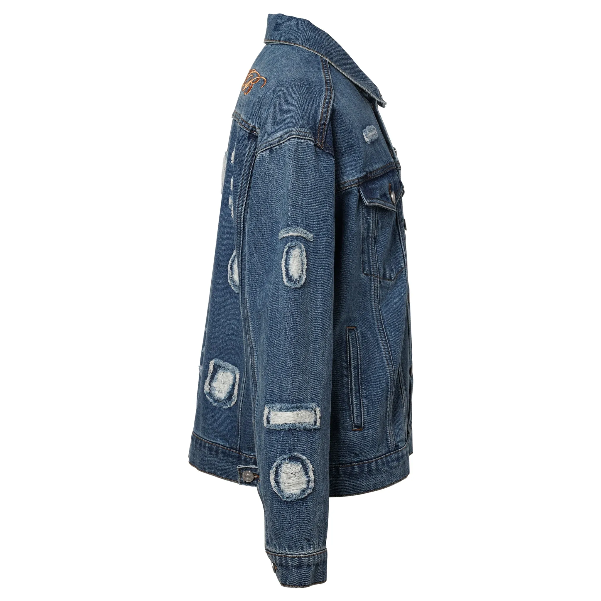 OVERSIZED PATCHED DENIM JACKET / BLUE