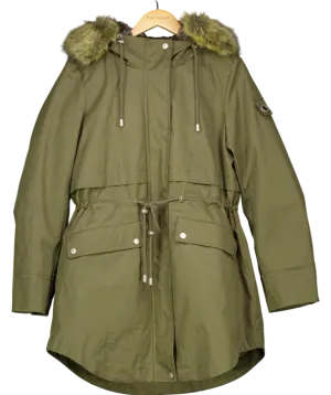 Parka London Green Farringdon Mid-length Faux Fur Parka UK L