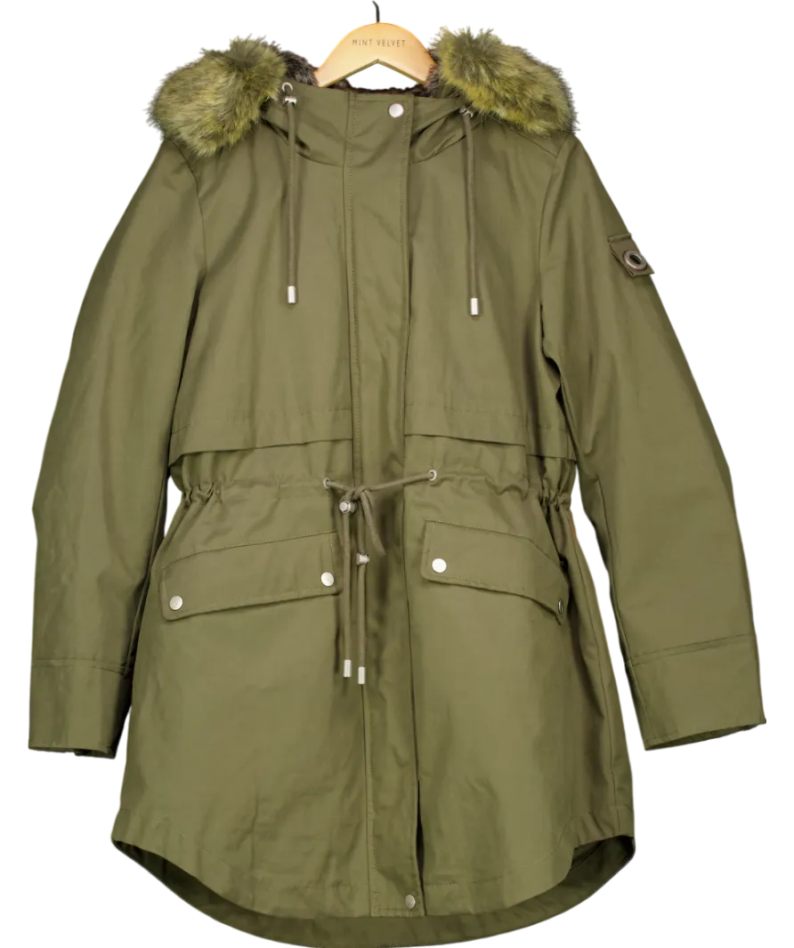 Parka London Green Farringdon Mid-length Faux Fur Parka UK L