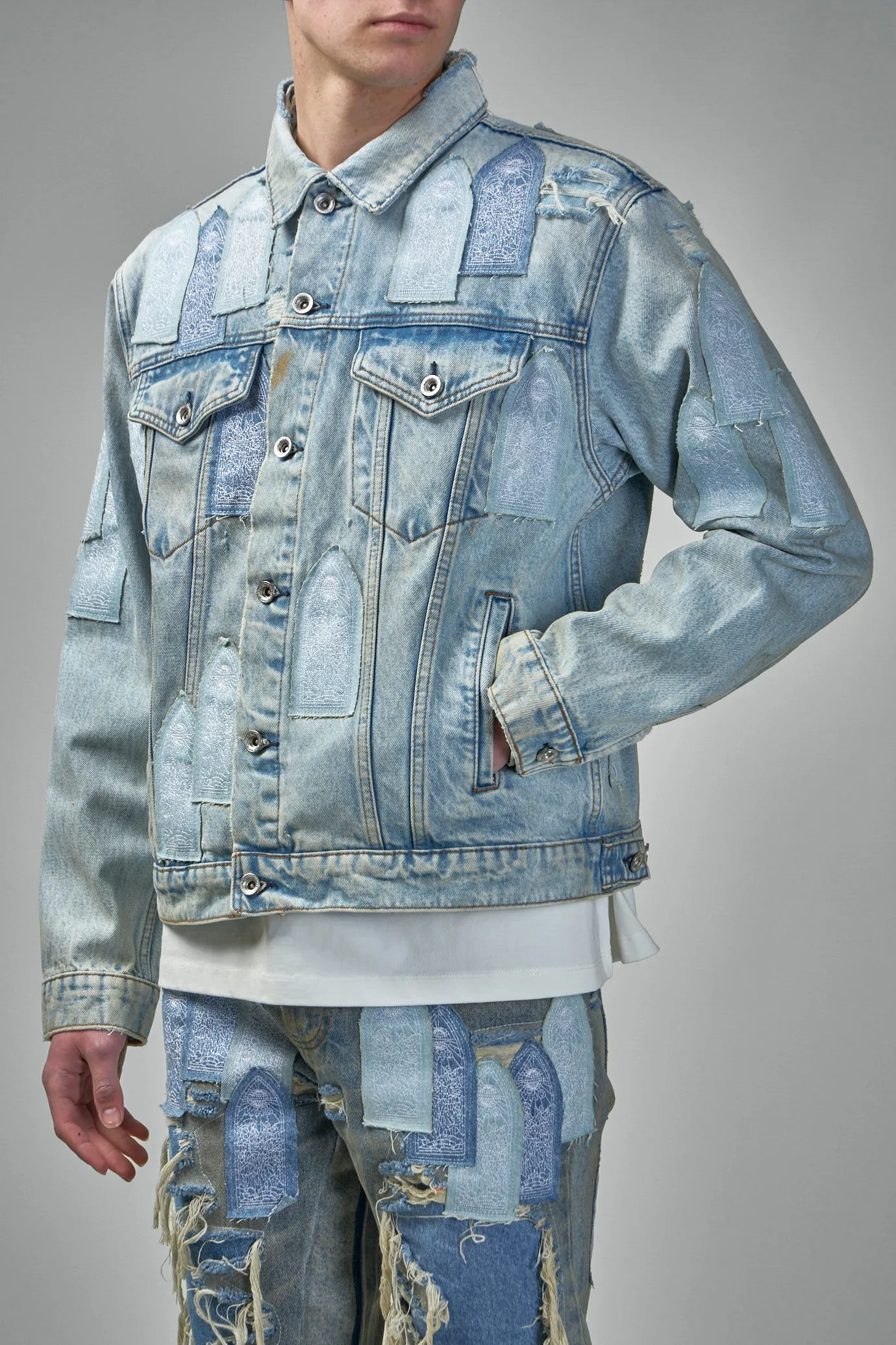 Patched Arch Denim Jacket
