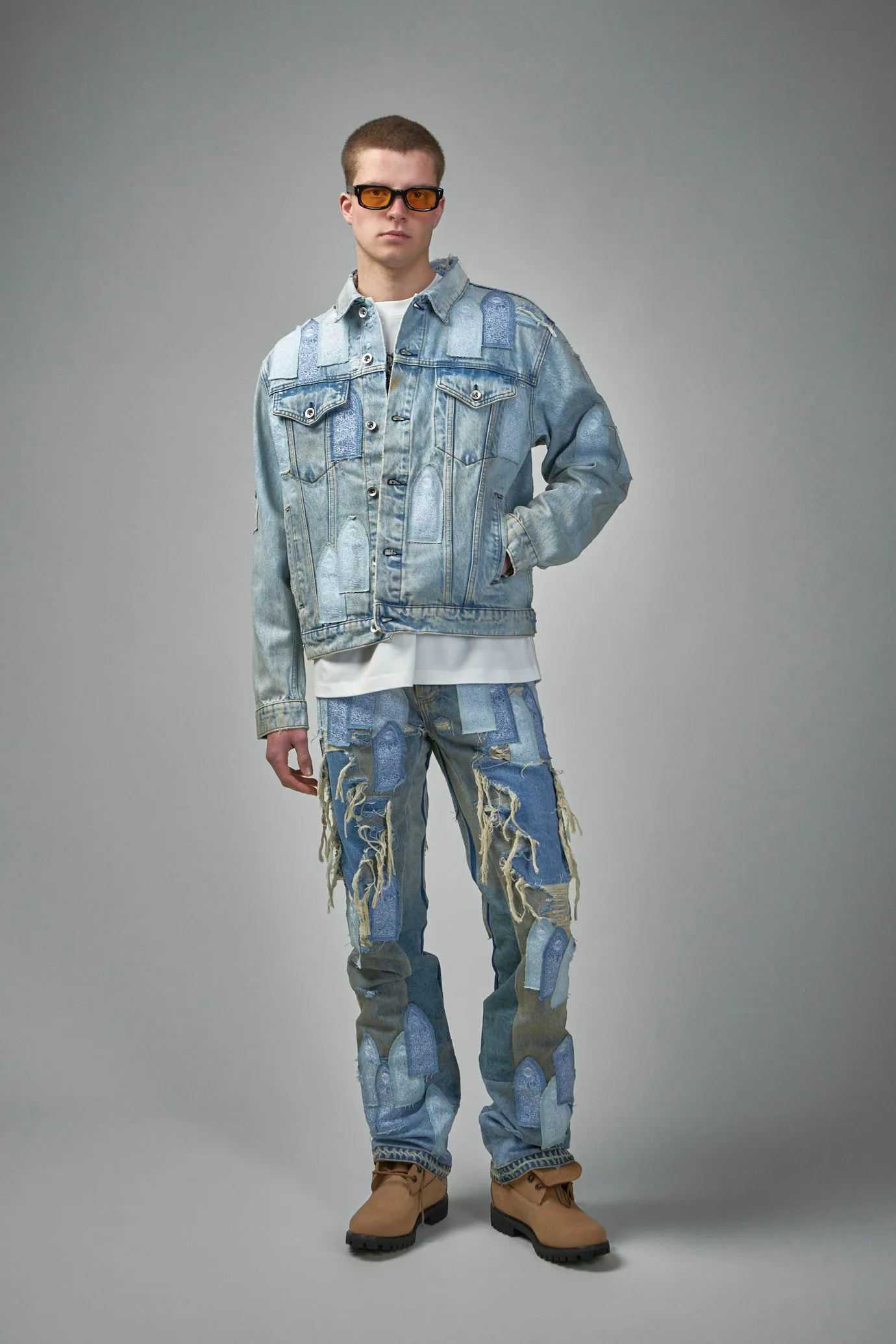 Patched Arch Denim Jacket