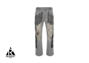 Patched Arch Embroidered Denim Jeans "Vintage Grey"