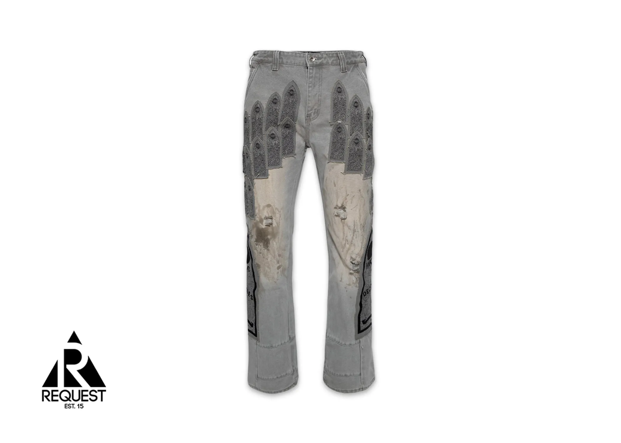 Patched Arch Embroidered Denim Jeans "Vintage Grey"