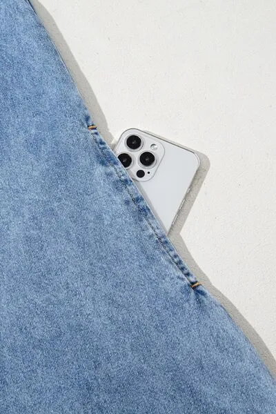 Patched Pocket Denim Mini Dress