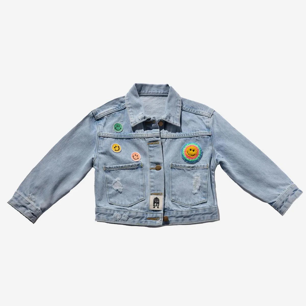 PH Play by Petite Hailey Patched Denim Jacket - Multi Smile