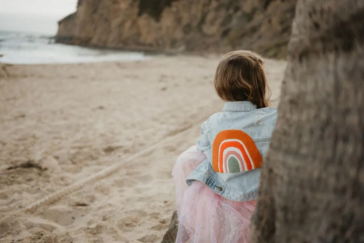 PH Play by Petite Hailey Patched Denim Jacket - Rainbow