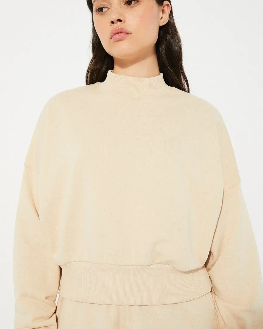 Pia - Organic Cotton Sweatshirt - Beige