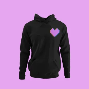 Pixel Heart (Neon Pink) -  Heavy Blend Hooded Sweatshirt