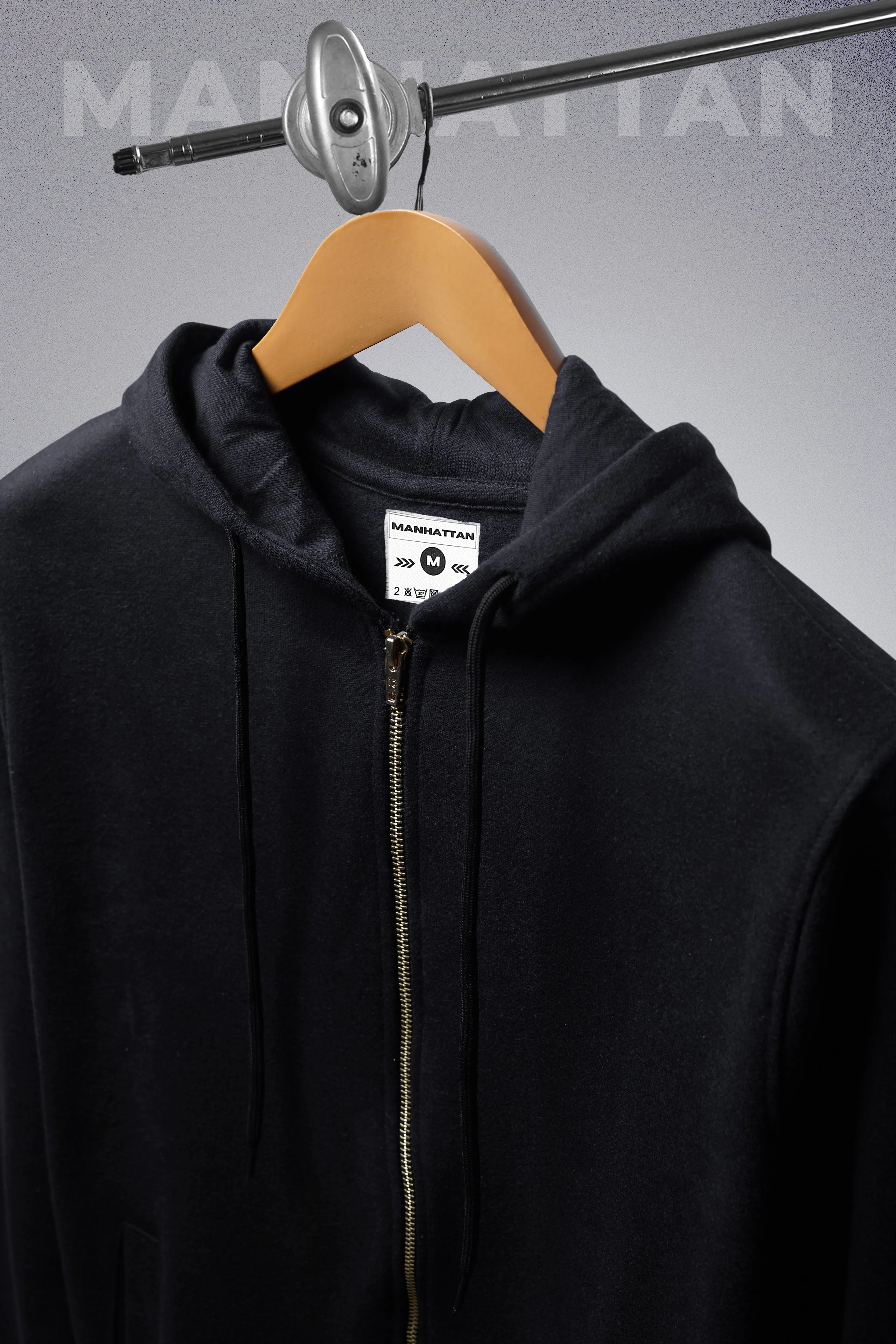 Premium Hoodies Zipper Unisex Black