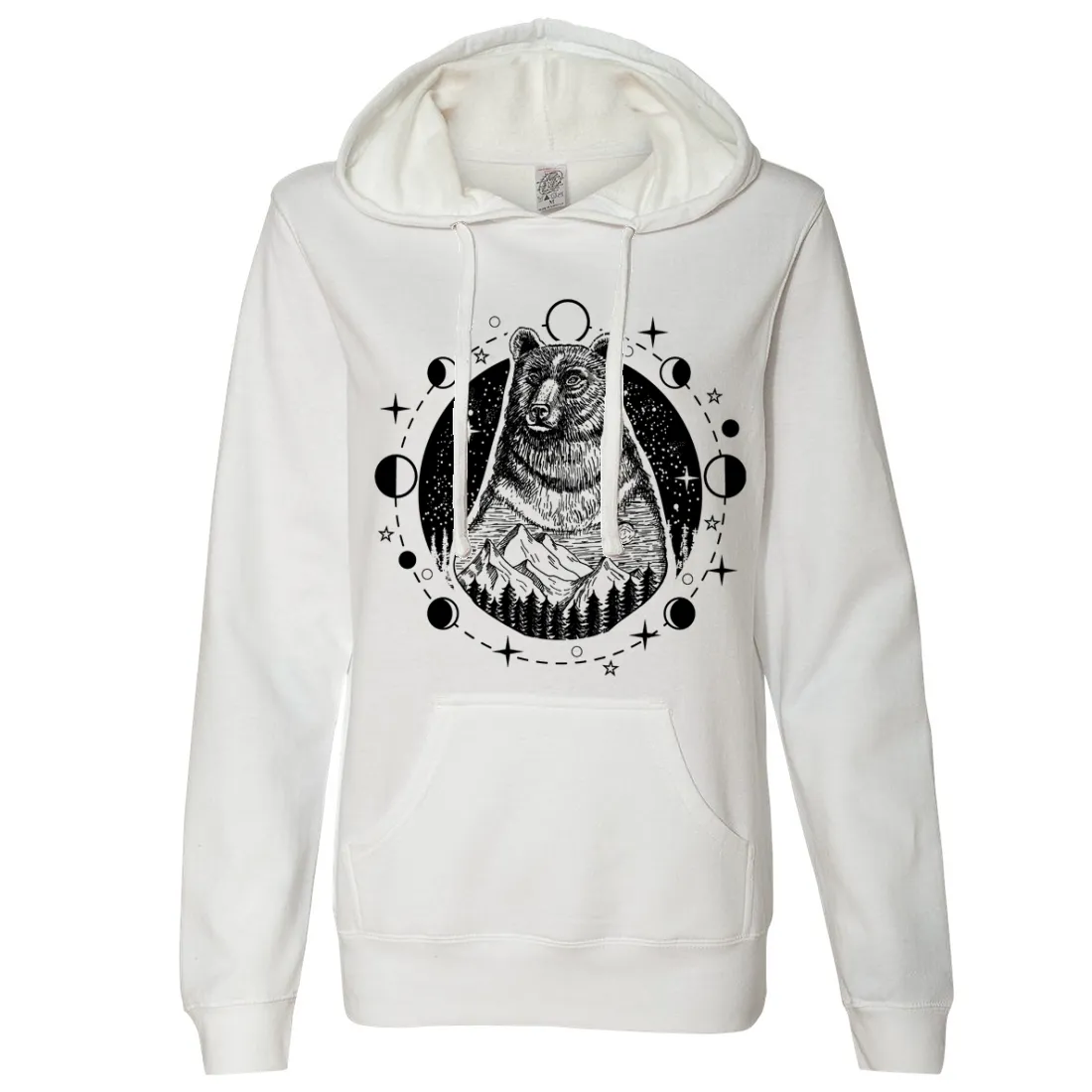 Psychic Moon Forest Grizzly Ladies Lightweight Fitted Hoodie