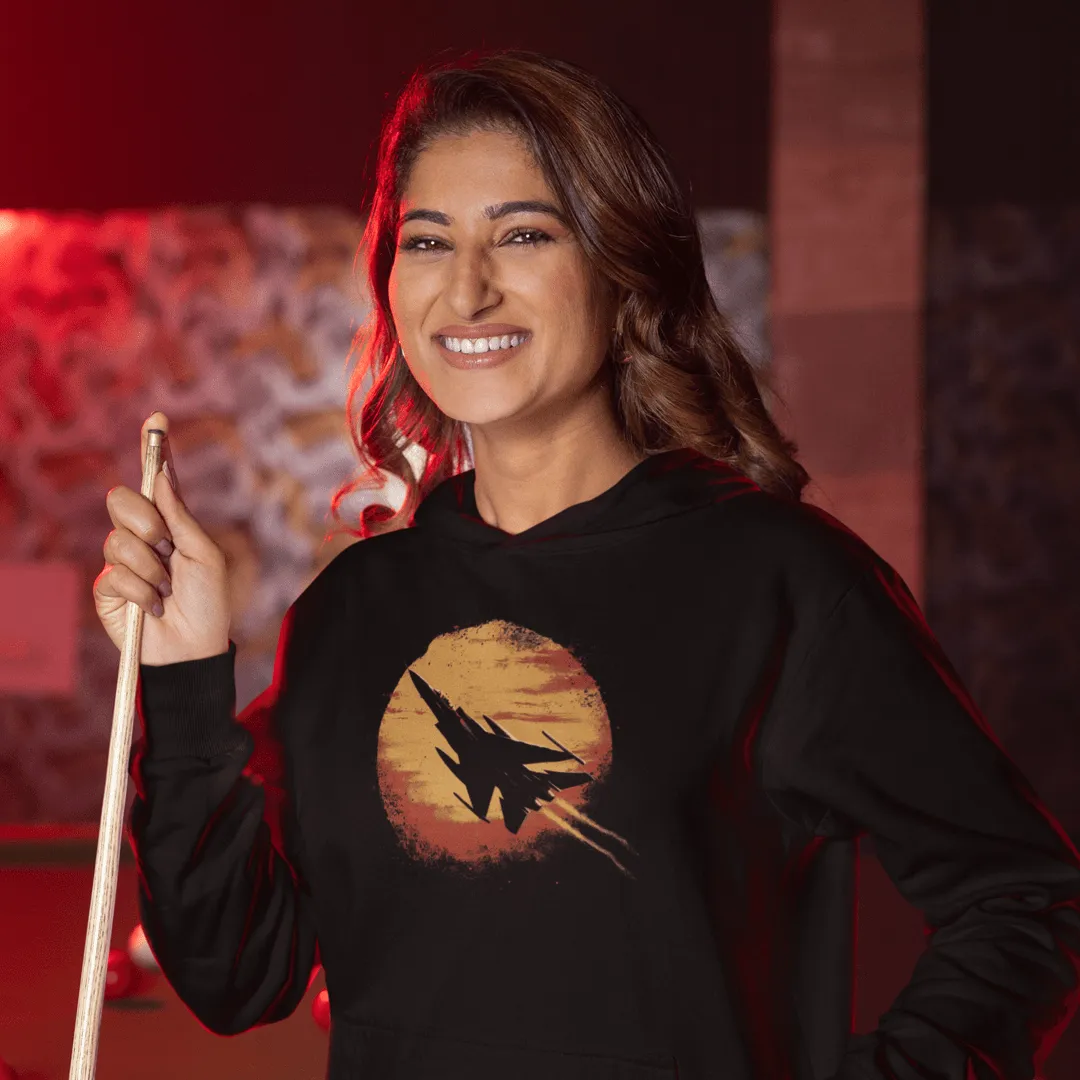 "Sunset Fighter" Black Custom Unisex Hoodie