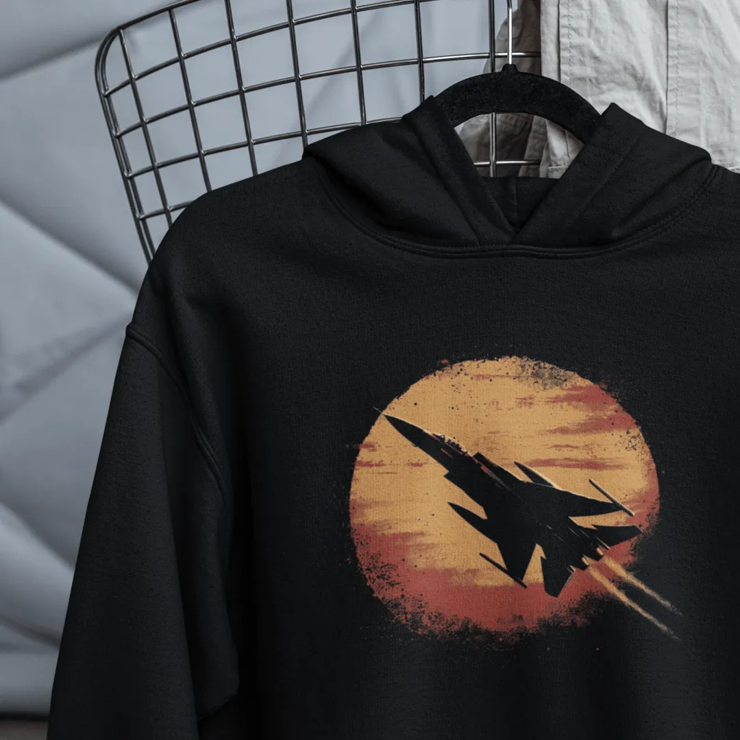 "Sunset Fighter" Black Custom Unisex Hoodie