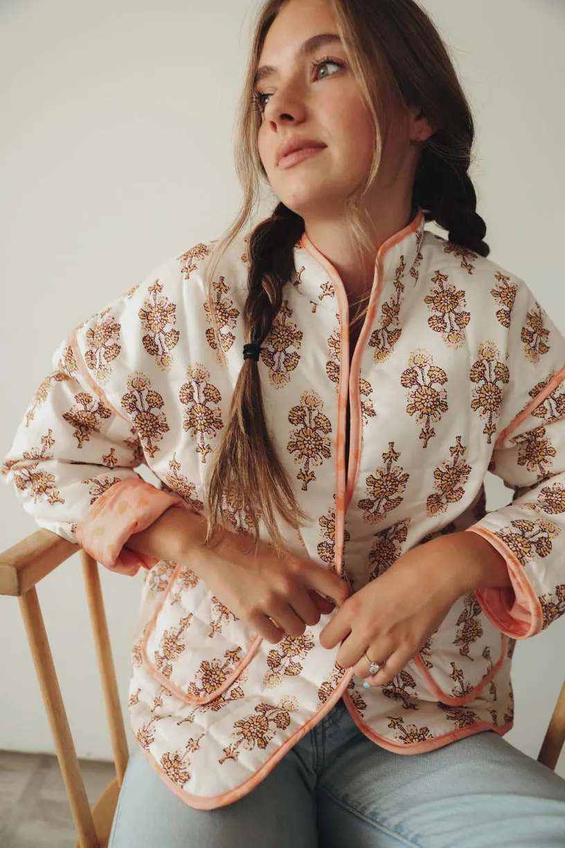 RAE: Penelope Quilted Jacket in Printed Floral