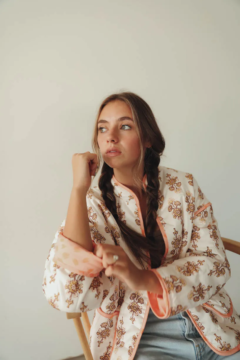 RAE: Penelope Quilted Jacket in Printed Floral