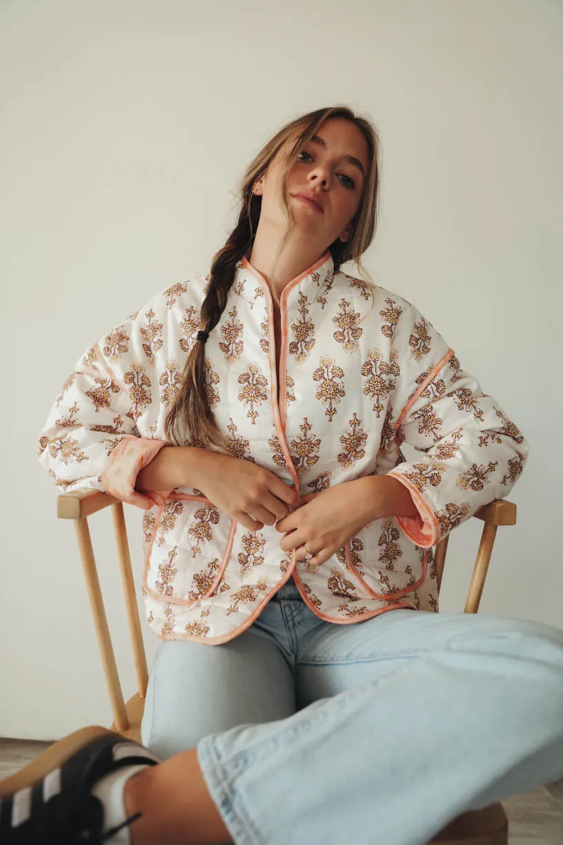 RAE: Penelope Quilted Jacket in Printed Floral