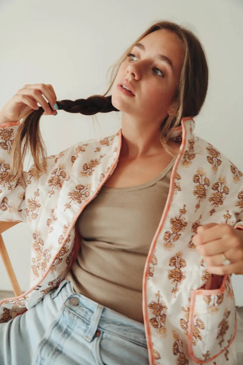 RAE: Penelope Quilted Jacket in Printed Floral