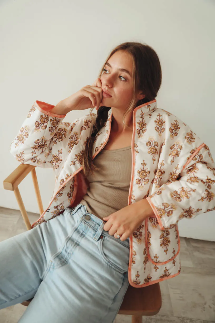 RAE: Penelope Quilted Jacket in Printed Floral