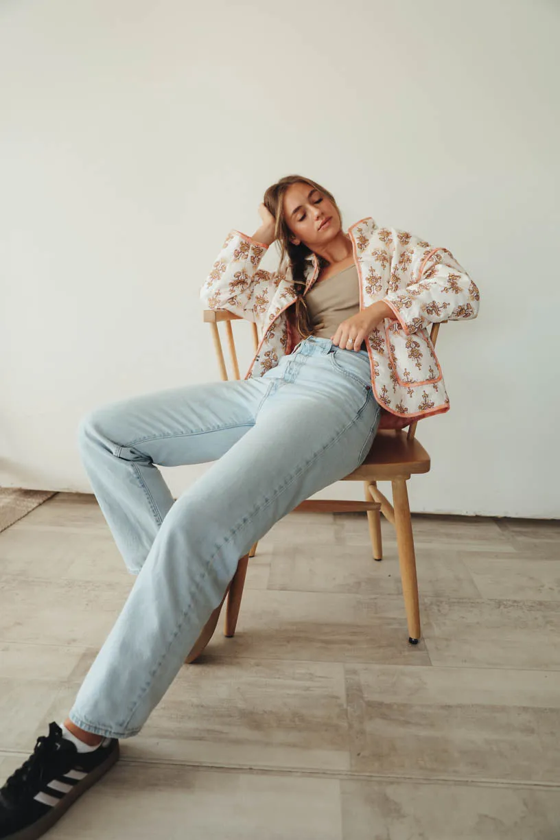 RAE: Penelope Quilted Jacket in Printed Floral
