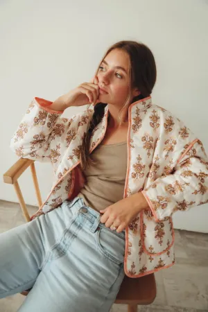 RAE: Penelope Quilted Jacket in Printed Floral