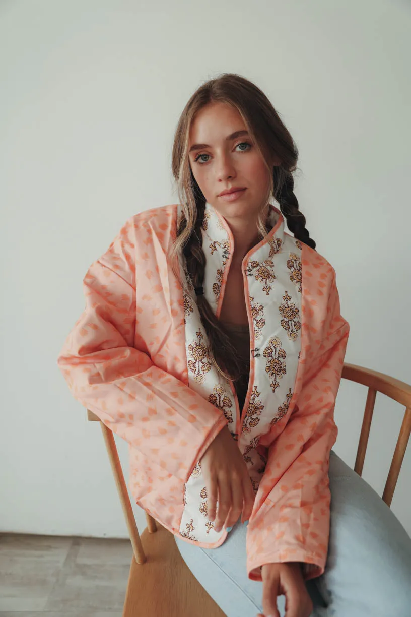 RAE: Penelope Quilted Jacket in Printed Floral