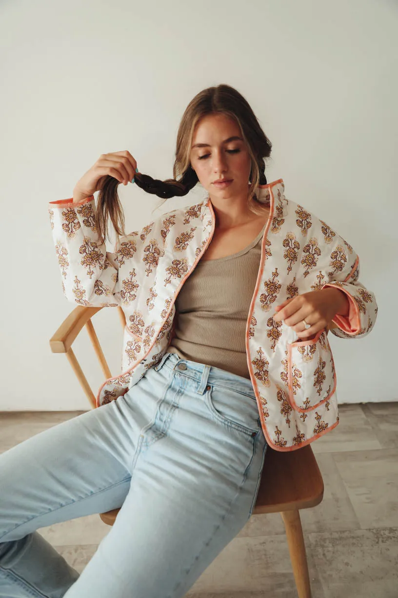 RAE: Penelope Quilted Jacket in Printed Floral