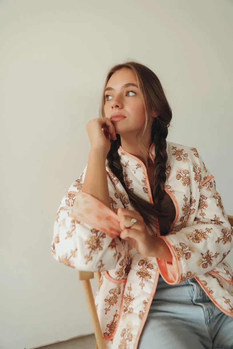RAE: Penelope Quilted Jacket in Printed Floral