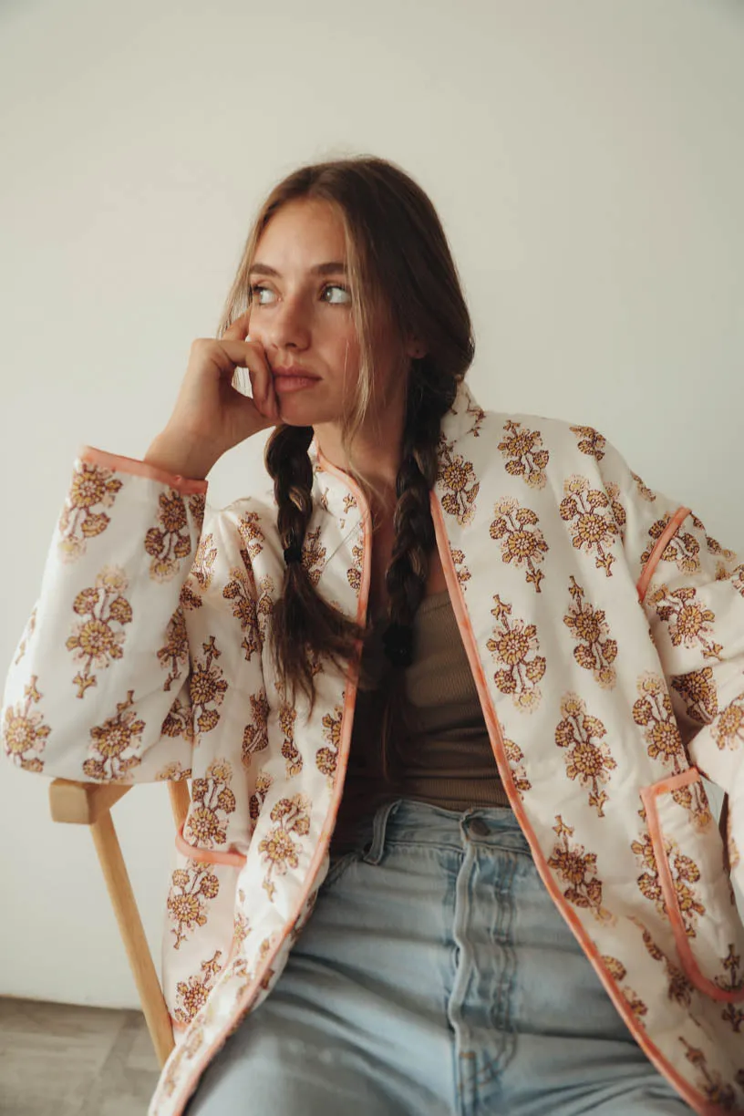 RAE: Penelope Quilted Jacket in Printed Floral