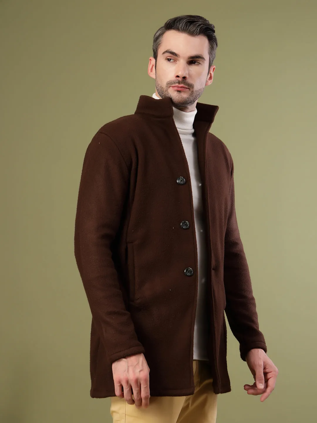 Regular Fit Polar Fleece Coat