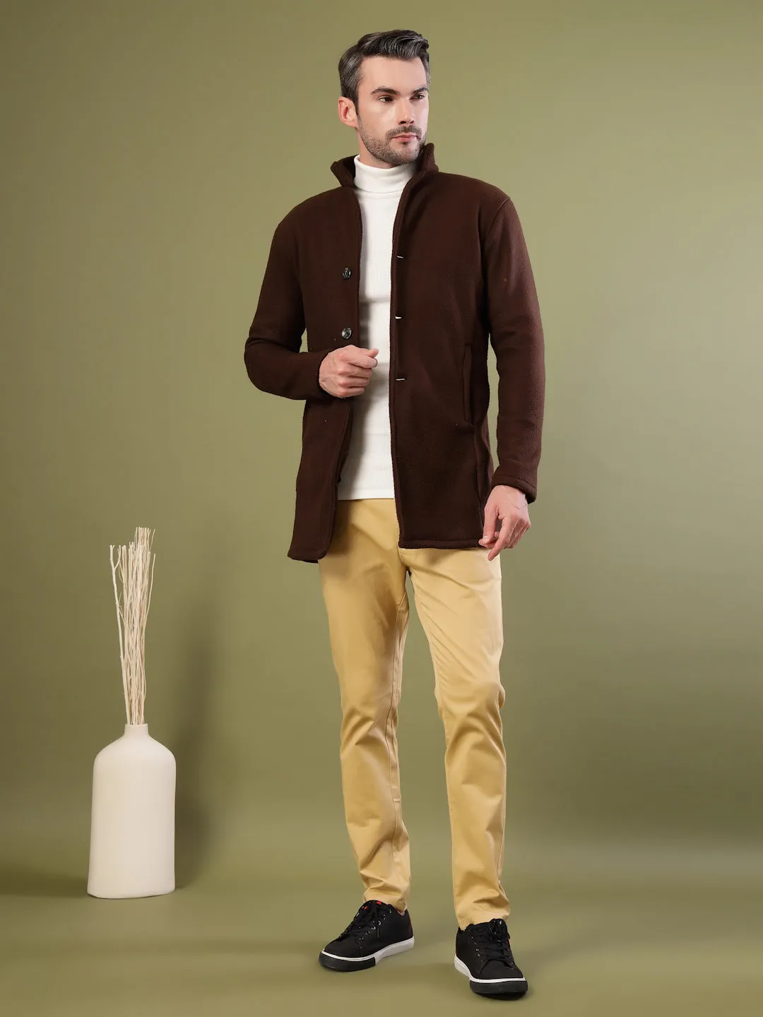 Regular Fit Polar Fleece Coat