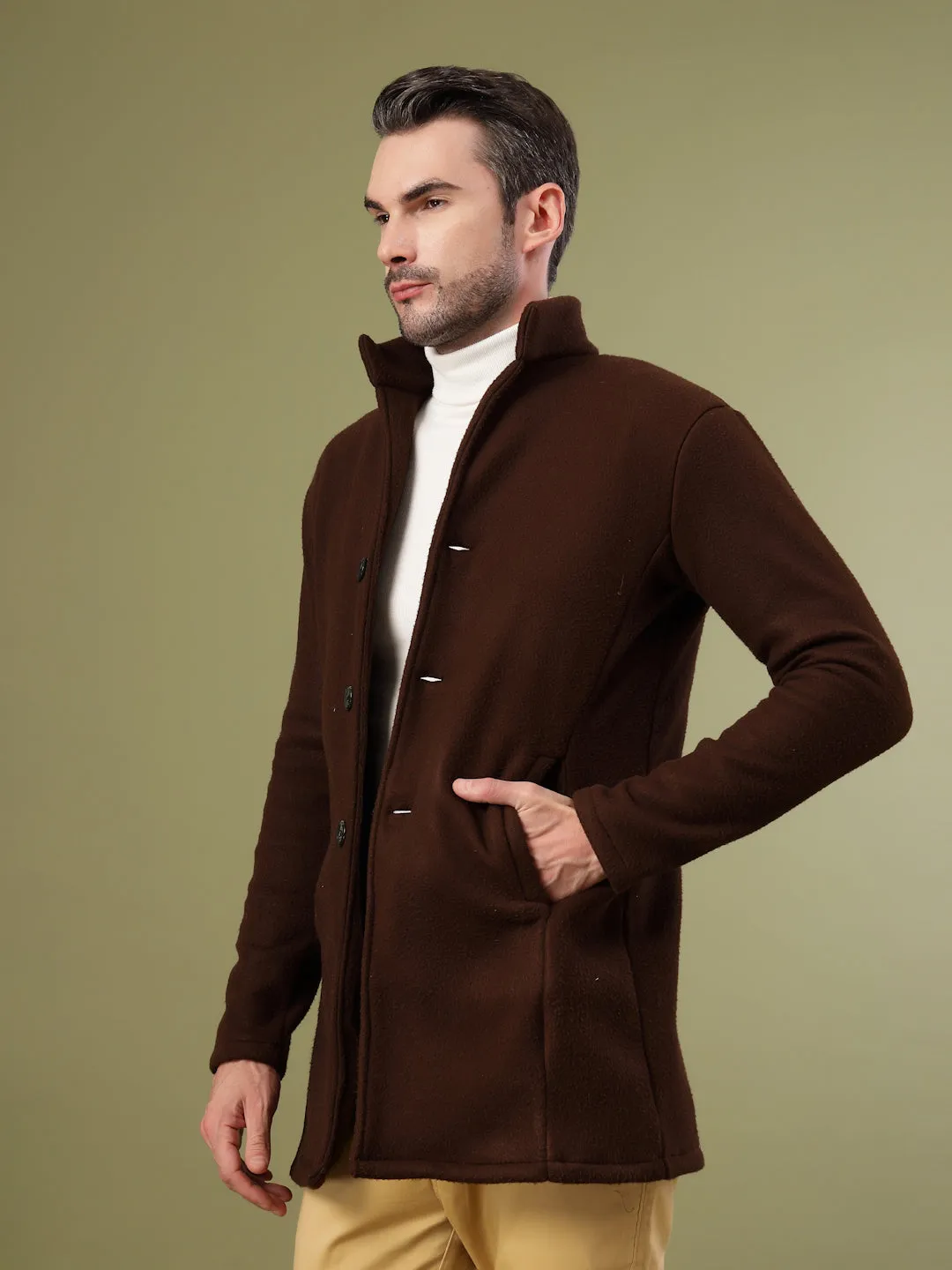 Regular Fit Polar Fleece Coat