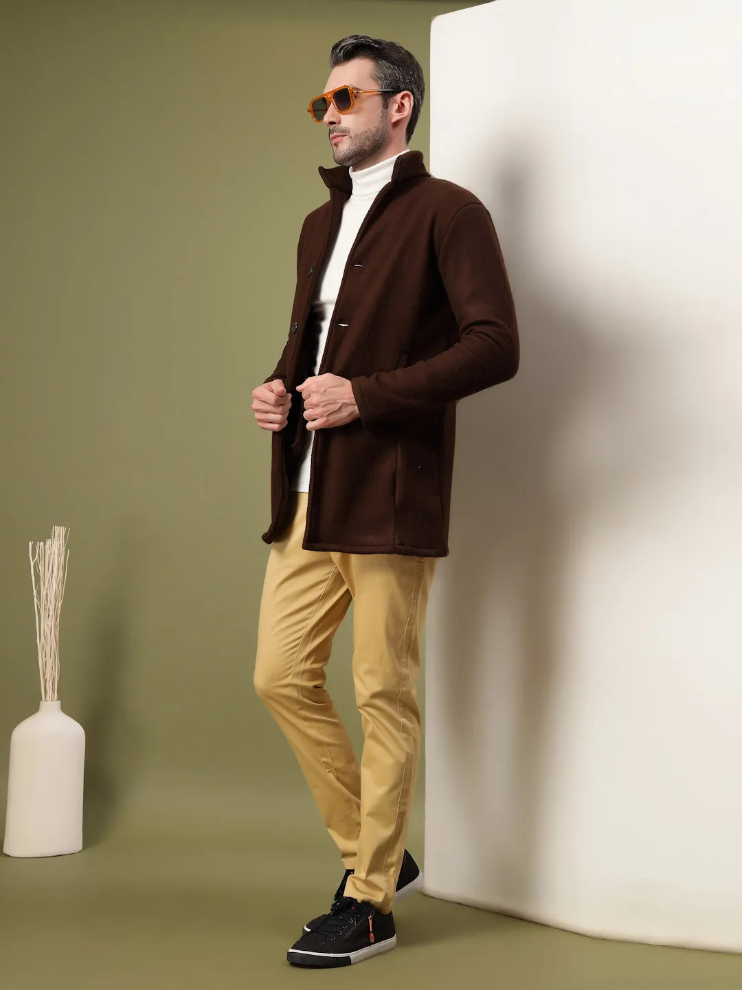 Regular Fit Polar Fleece Coat