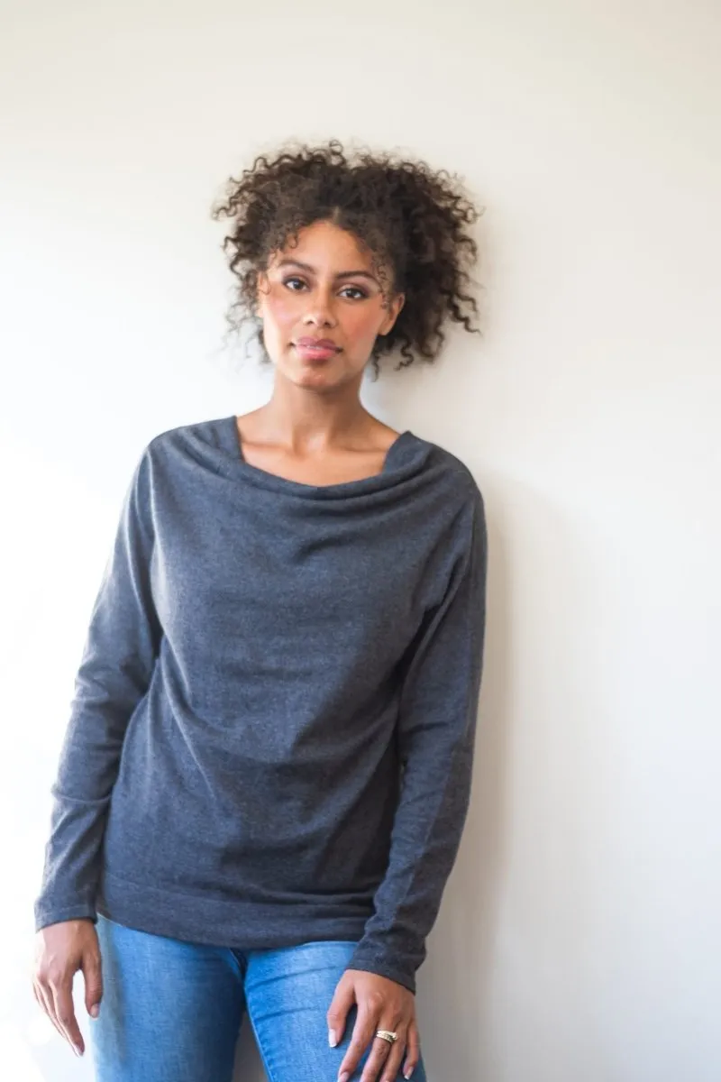 Romance Drape Neck Sweater