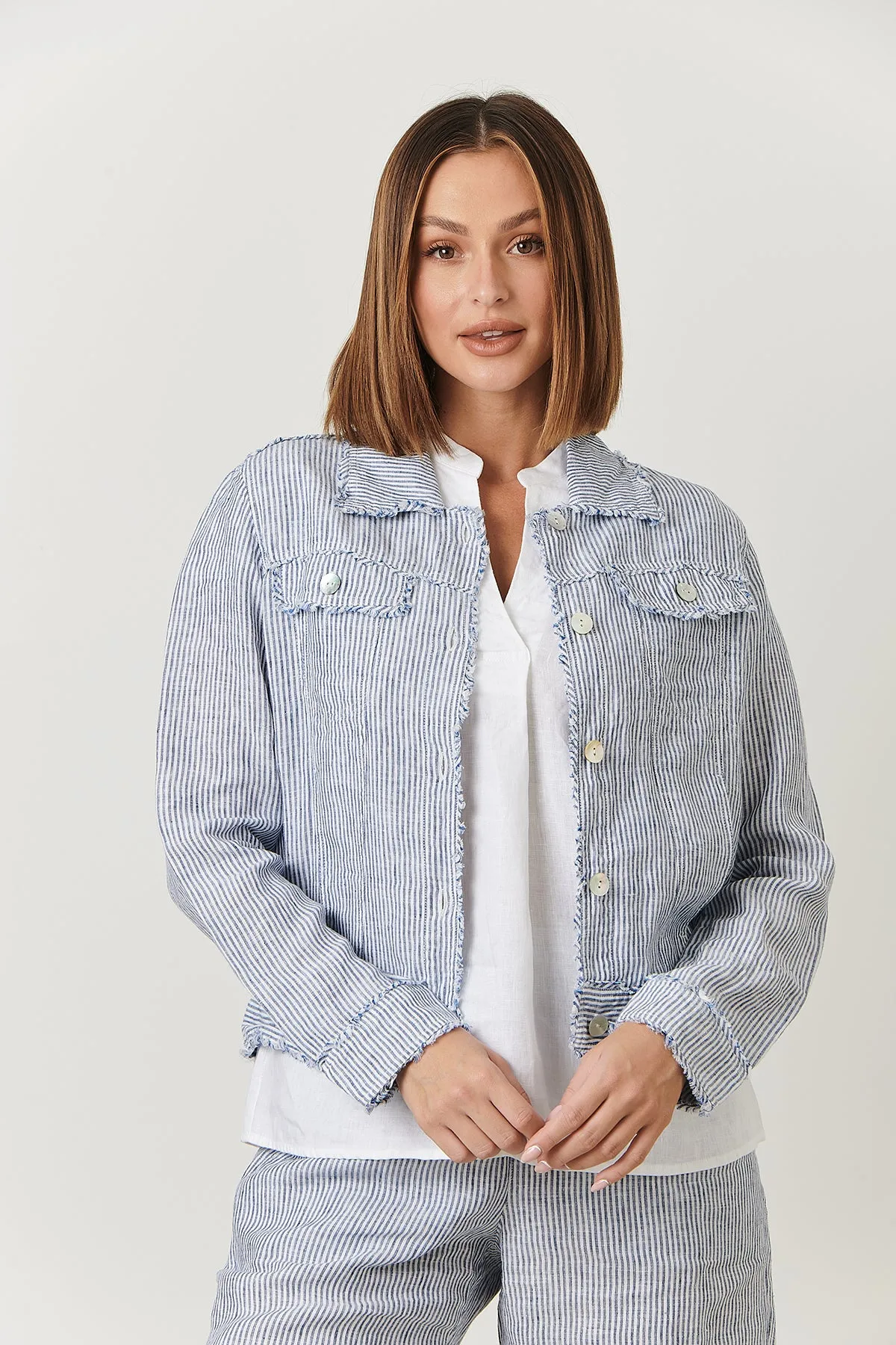 Sail Linen Button Jacket - OJ30