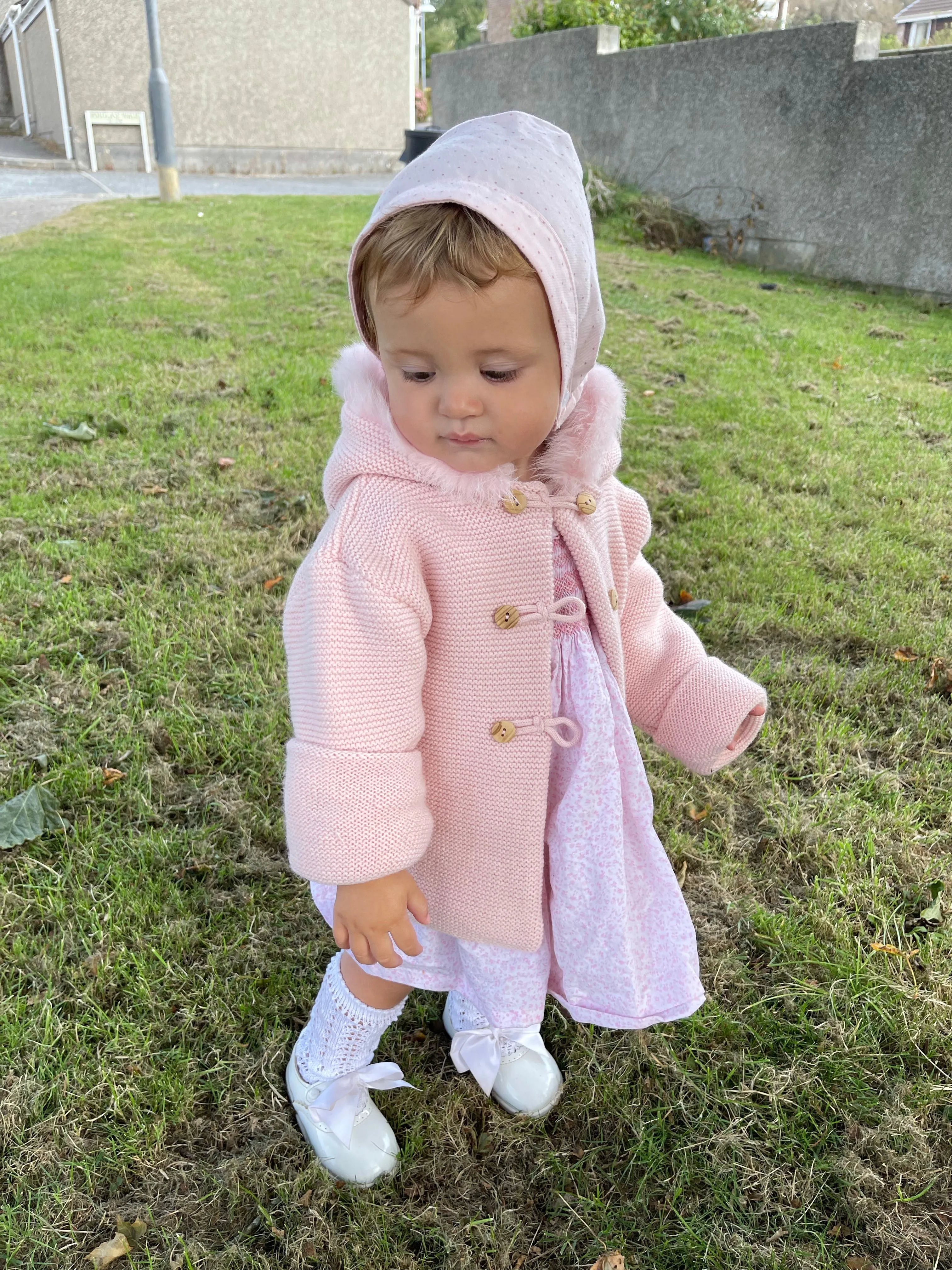 Sardon pink faux fur hooded jacket