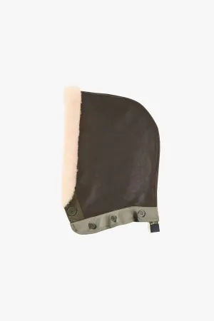 Shearling Close Fit Hood - Dark Olive / Blush