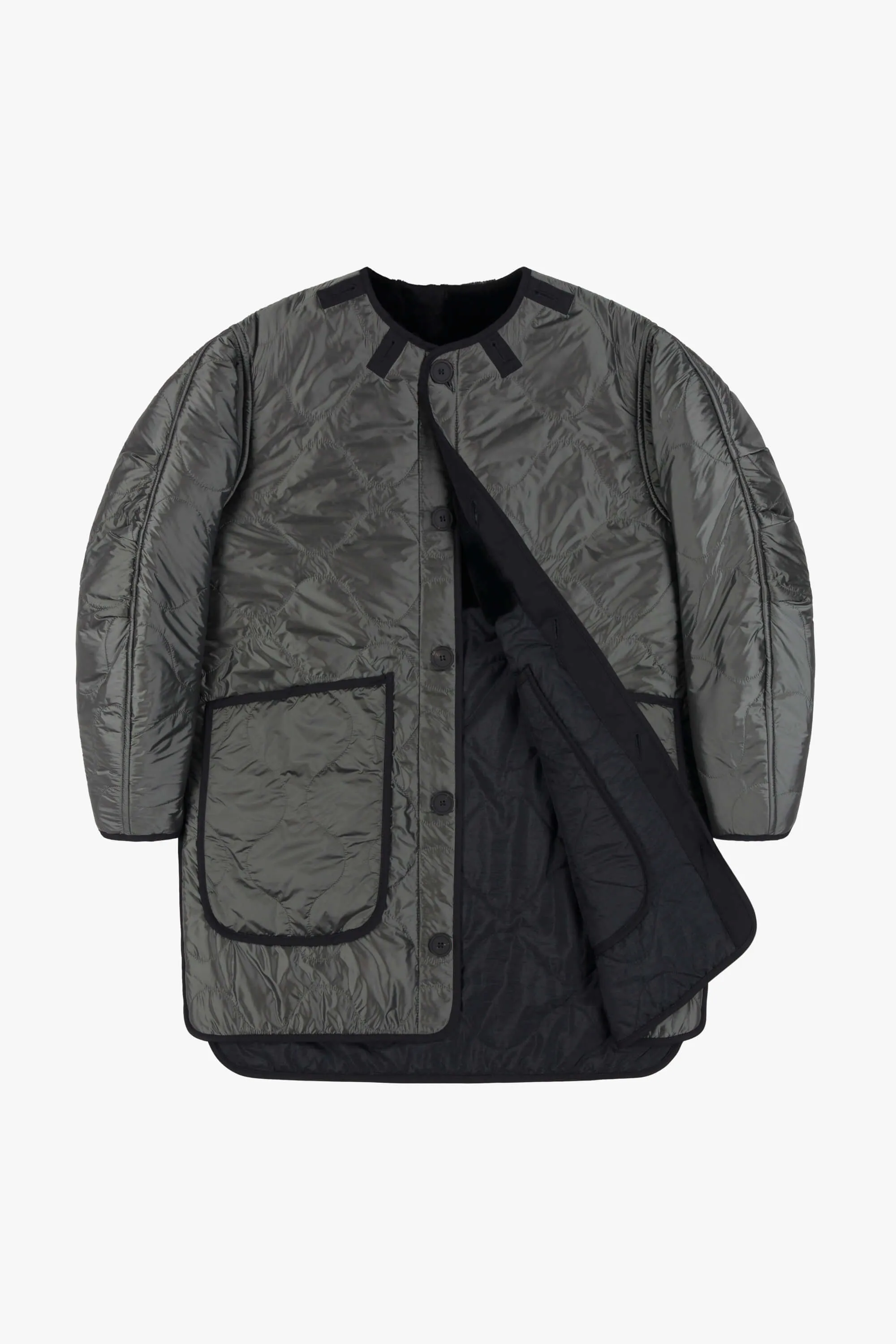 Shearling Quilt Jacket - Black / Anthracite