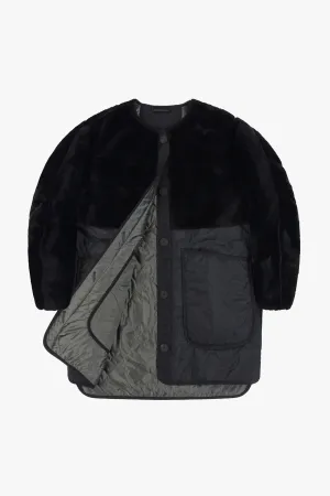 Shearling Quilt Jacket - Black / Anthracite