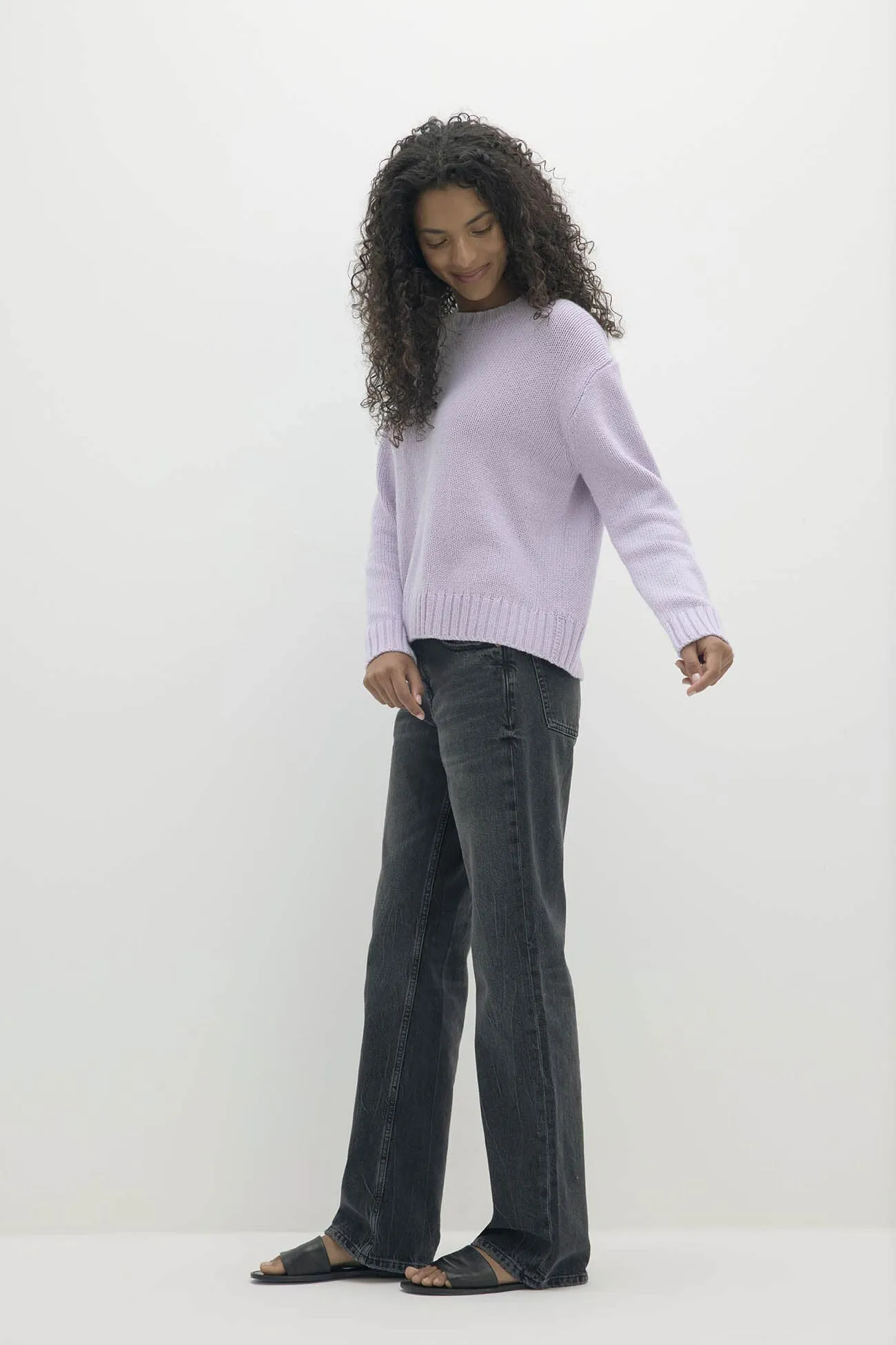 SHELLEY ORGANIC COTTON CASHMERE CREWNECK SWEATER