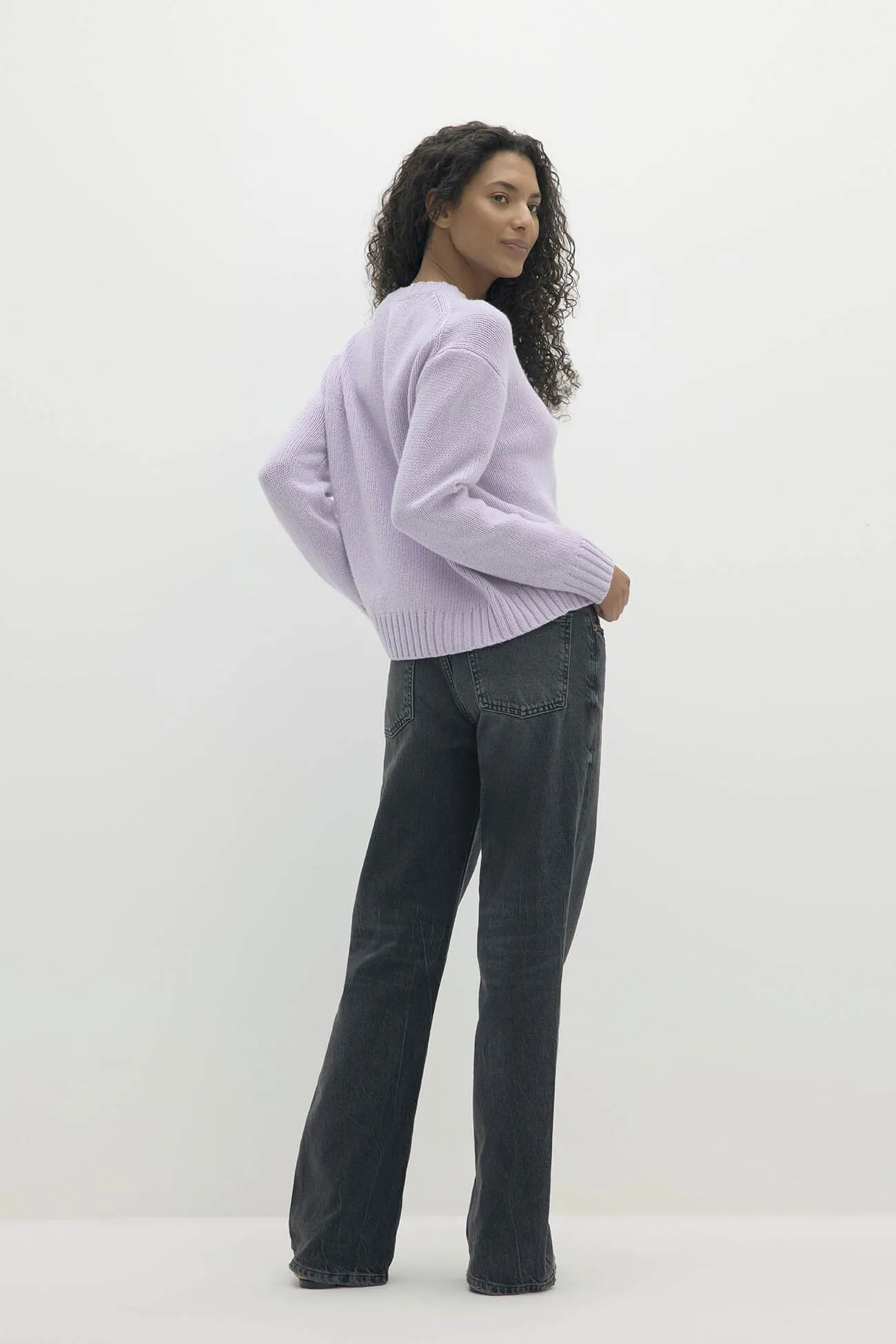 SHELLEY ORGANIC COTTON CASHMERE CREWNECK SWEATER