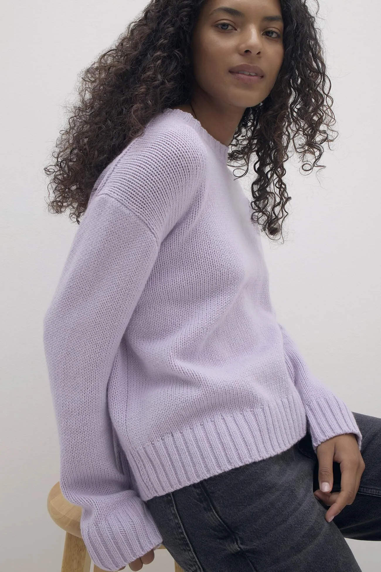 SHELLEY ORGANIC COTTON CASHMERE CREWNECK SWEATER